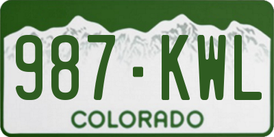 CO license plate 987KWL