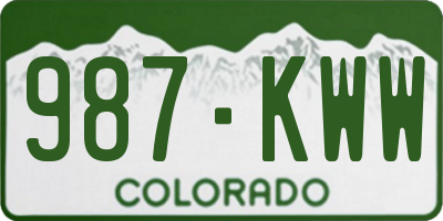 CO license plate 987KWW