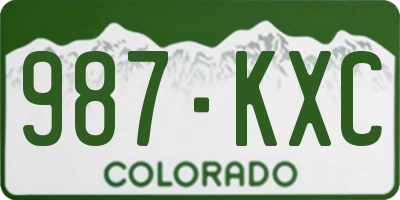 CO license plate 987KXC
