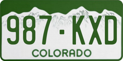 CO license plate 987KXD