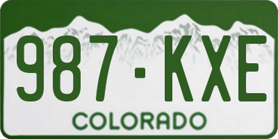 CO license plate 987KXE