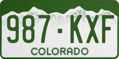 CO license plate 987KXF