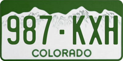 CO license plate 987KXH
