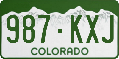 CO license plate 987KXJ
