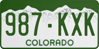 CO license plate 987KXK