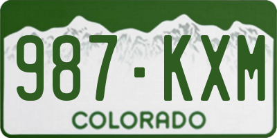 CO license plate 987KXM
