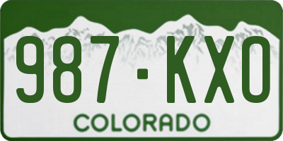 CO license plate 987KXO