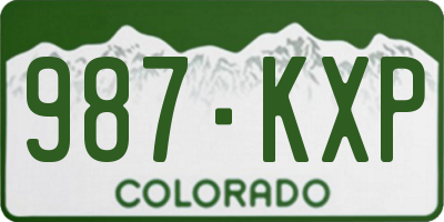 CO license plate 987KXP