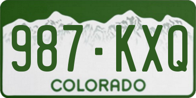 CO license plate 987KXQ
