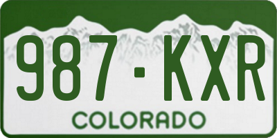 CO license plate 987KXR