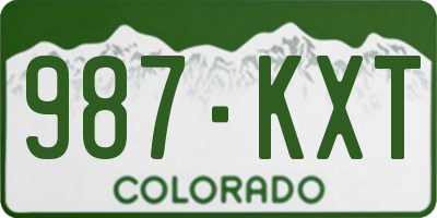 CO license plate 987KXT