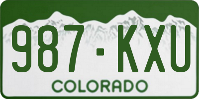 CO license plate 987KXU