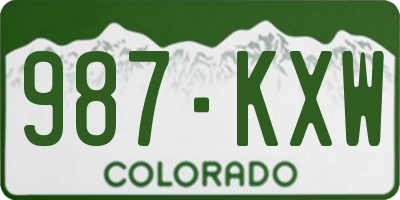 CO license plate 987KXW