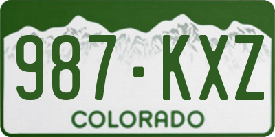 CO license plate 987KXZ