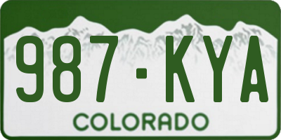 CO license plate 987KYA