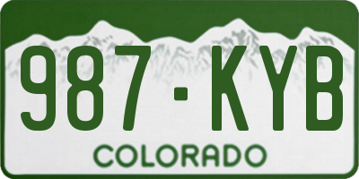 CO license plate 987KYB