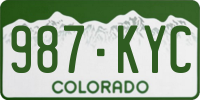 CO license plate 987KYC