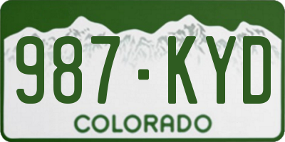 CO license plate 987KYD