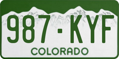 CO license plate 987KYF