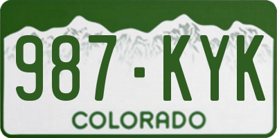 CO license plate 987KYK