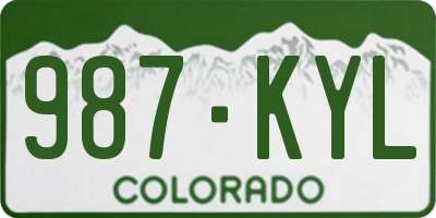 CO license plate 987KYL