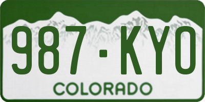 CO license plate 987KYO