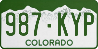 CO license plate 987KYP