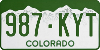 CO license plate 987KYT