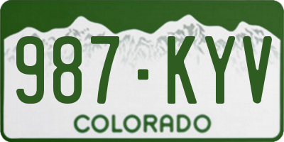 CO license plate 987KYV