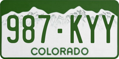 CO license plate 987KYY