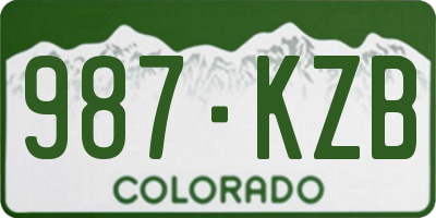 CO license plate 987KZB