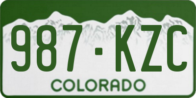 CO license plate 987KZC