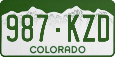 CO license plate 987KZD