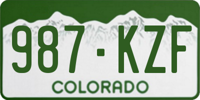 CO license plate 987KZF