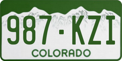 CO license plate 987KZI