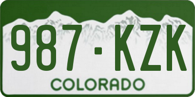 CO license plate 987KZK