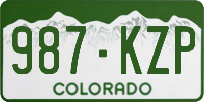 CO license plate 987KZP