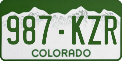 CO license plate 987KZR