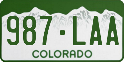 CO license plate 987LAA