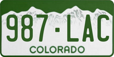 CO license plate 987LAC