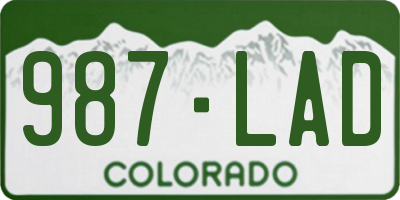 CO license plate 987LAD