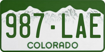 CO license plate 987LAE