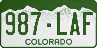 CO license plate 987LAF