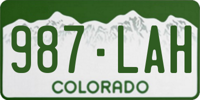CO license plate 987LAH