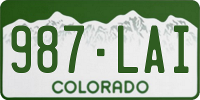 CO license plate 987LAI