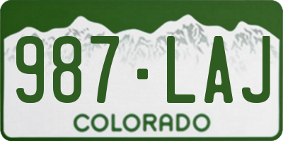 CO license plate 987LAJ