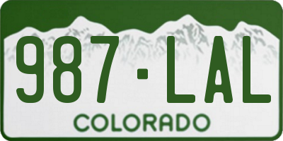 CO license plate 987LAL