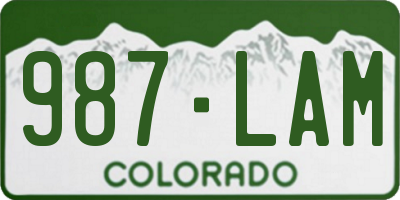 CO license plate 987LAM