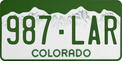 CO license plate 987LAR