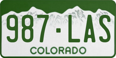 CO license plate 987LAS